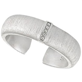 NicoWerk SRI1111 Women's Ring 925 Silver Adjustable 925 Silver Brushed Matte Band Ring