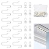 12 Pairs White Shower Curtain Hooks and Gliders Set for