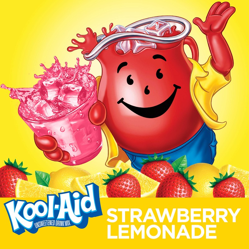 Kool-Aid Strawberry Lemonade Flavored Unsweetened Caffeine Free Powdered Drink Mix