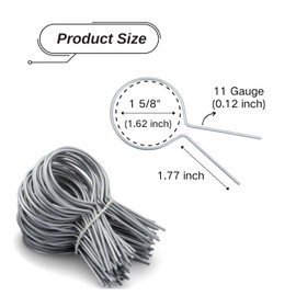 1 5/8" Chain Link Fence Ties 11 Gauge Galvanized Steel Twist for Securing Fences on Farms/Ranches/Gardens - (100 Pack)