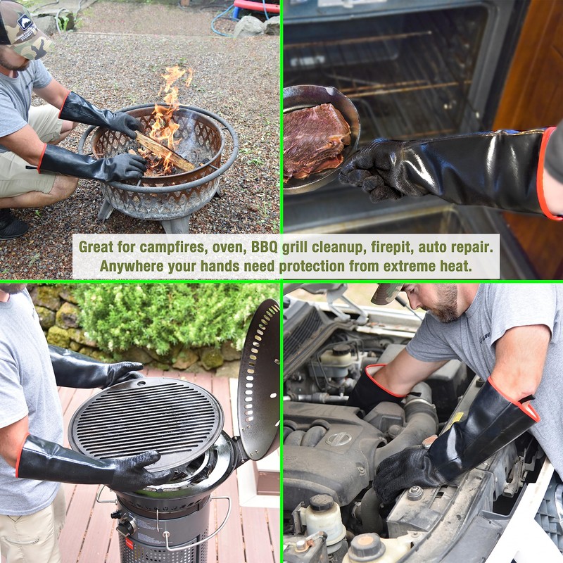BBQ Grilling Gloves - 932 °F (18 inch) Black