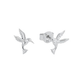 Amor 2034098 Women's Stud Earrings 925 Sterling Silver 0.9 cm Silver Hummingbird Comes in Jewellery Gift Box, Sterling silver, None