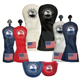 Golf Headcover Driver 440cc 460cc Wood Utility Conversion Tag UT Cover Putter Cover Waterproof (Red, Wood)