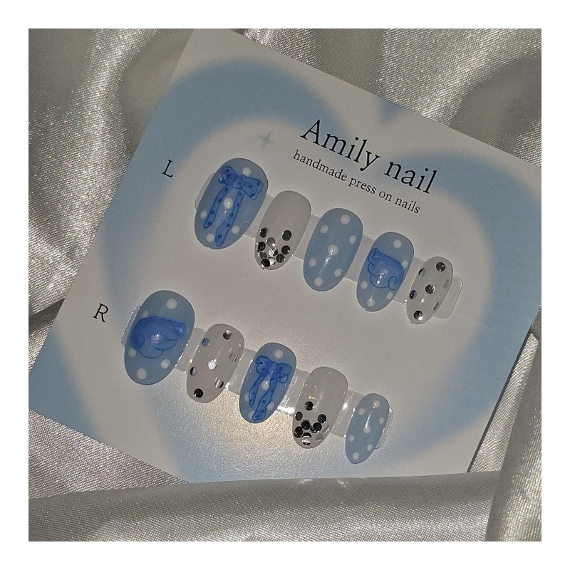 Blue Dot Angel [Handmade Nail Tip] Emily Nail - Short