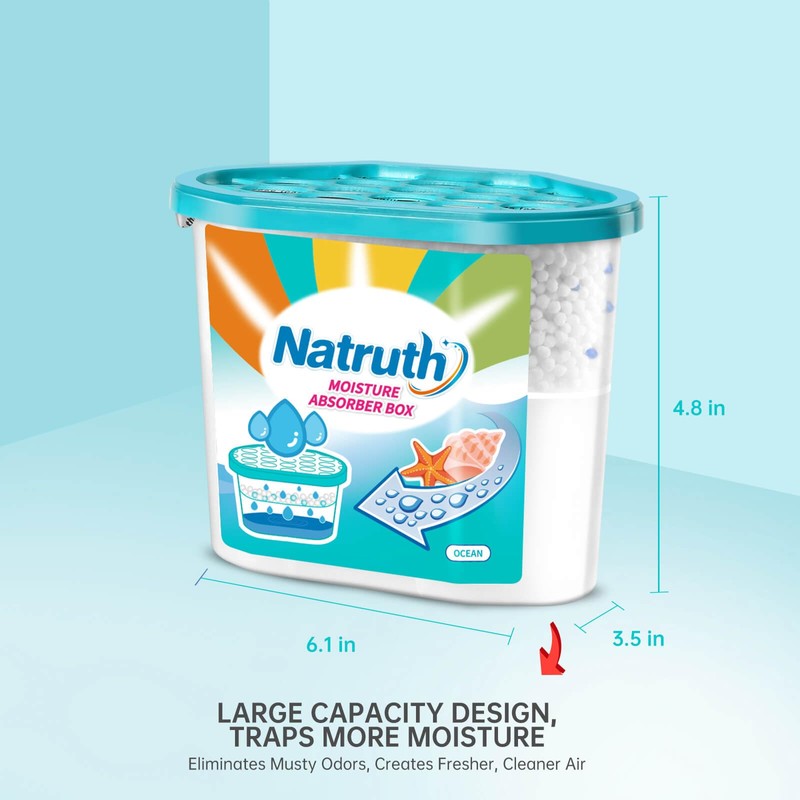 NATRUTH Moisture Absorbers 6 pack, 12.5Oz Portable Humidity Absorber Boxes