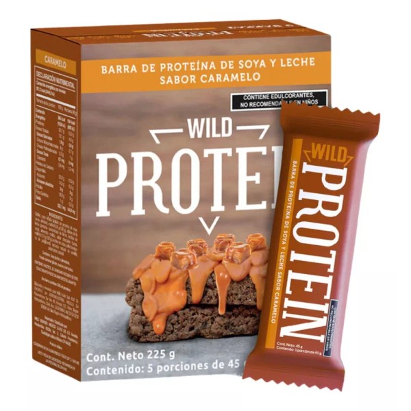 Wild Foods Barra De Proteína Sabor Caramelo 5 Piezas
