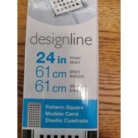 Oatey NEW Oatey Designline Stainless Steel Linear Shower Drain, Square Grate/Tile-In - 24" Square Pattern Cover Grate