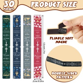 Epakh 30 Pcs Bible Verses Magnetic Bookmarks Christmas Inspirational Scripture Christian Book Markers Cross Christian Gift for Church Motivational Encouragement Religious Gifts Reading Scripture