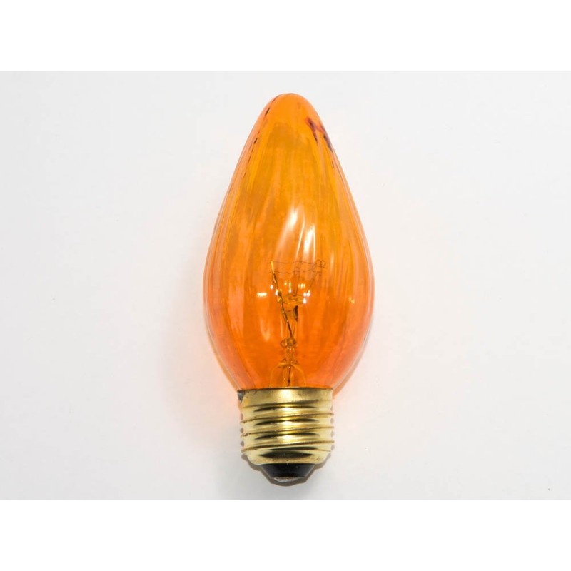 Bulbrite 25F15A 25W Fiesta Style Chandelier Bulb, Medium Base, Amber,
