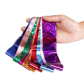 MOLILON 24 Sheets Nail Foil Laser Starry Sky Paper Nail Stickers Mixed Color Metallic Nail Foils Nail Art Aurora Glass Nail Transfer Foil Nail Decals