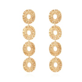 Long Oval Round Dangle Earrings for Women Girls Gold Plated Exaggerated Bohemian Geometric Tassel Dangling Studs Earring Hypoallergenic Fashion Rattan Style Straw Wicker Braid Drop Earrings