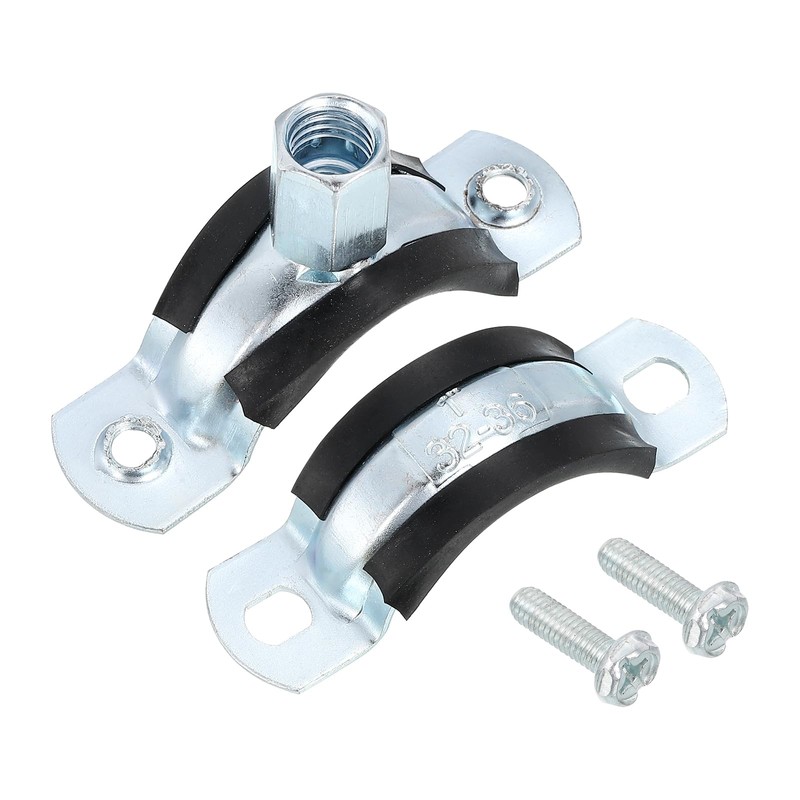sourcing map 6 Pcs Adjustable Pipe Bracket Clamp, 1-1/4"(32mm) Wall