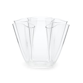 Two's Company Handkerchief 5 Section Vase, 8-Inch, Acrylic, Clear