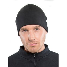 Brass Monkeys - 100% Pure Merino Wool - Beanie - Made in New Zealand - Ultra Warm, Breathable Double Layer - Black Unisex Hat for Men & Women