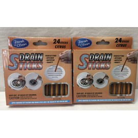 Fresh N Clean New Fresh -n- Clean Drain Odor Sticks Citrus Scent 2-PACK 48 Sticks Total