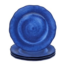 Le Cadeaux Luxury Melamine Dinner Plate 11 inch, Set of 4, Campania Blue