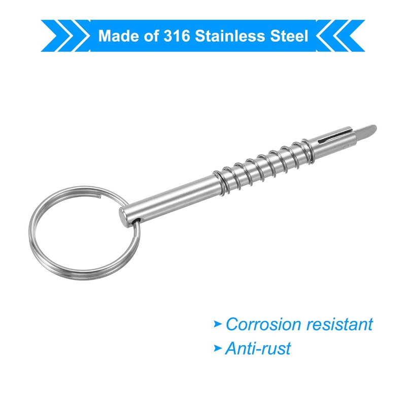 PATIKIL 2pcs 316 Stainless Steel Quick Release Pin Bimini Top