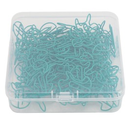 100pcs Paper Clips Prevent Slip Cute Rabbit Shaped Decorative Bookmark Metal Paperclips for School Office Blue