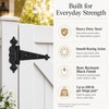 6 Inch Decorative Hammered Tee Hinge, 2 Pack Black Heavy