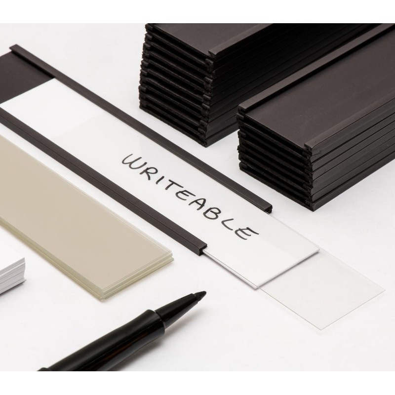 ITALFITMAGNETI Pack of 20 Writeable Magnetic Labels with Paper Insert