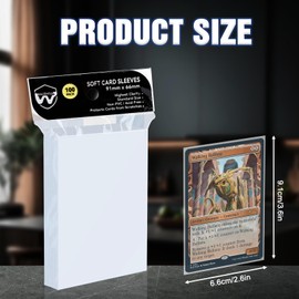 WAIZHIUA 300 Pcs Penny Sleeves - 66x91mm Standard Size Card Sleeves, Top Loaders for MTG, Sports Cards, Acid-Free Non-PVC, Waterproof & Ultra-Clear Protection