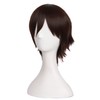 MapofBeauty Men's Short Straight Wig Cosplay Costume Wig (Dark Brown)