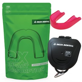 Delta Dental Athletic Sports Mouth Guard - ADA Accepted - 2X The Impact Absorption - Works with Braces 1 Pack No Strap (Adult, Pink No Strap)