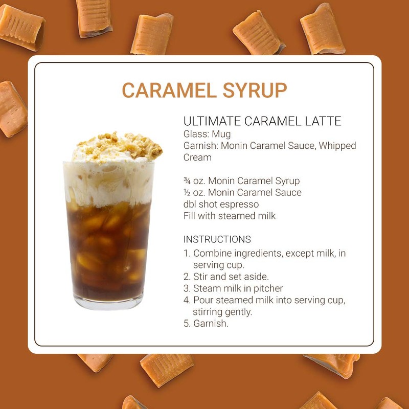 Monin - Caramel Syrup, Rich and Buttery, Great for Desserts,