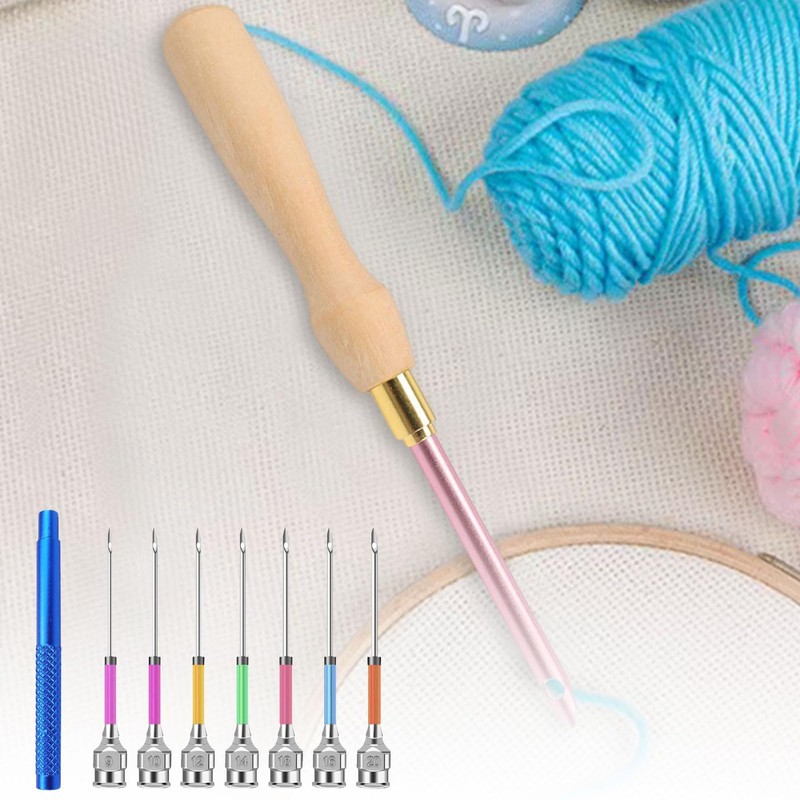 0XBIT Punch Needle Set, Adjustable Punch Needle, 7 Sizes Punch