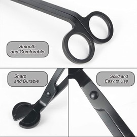 KEDMOT Candle Wick Trimmer, 3 in 1 Candle Accessories Set,Candle Snuffer and Wick Dipper, Candle Wick Cutter Trimmer with Gift Package for Candle Lover (Black)