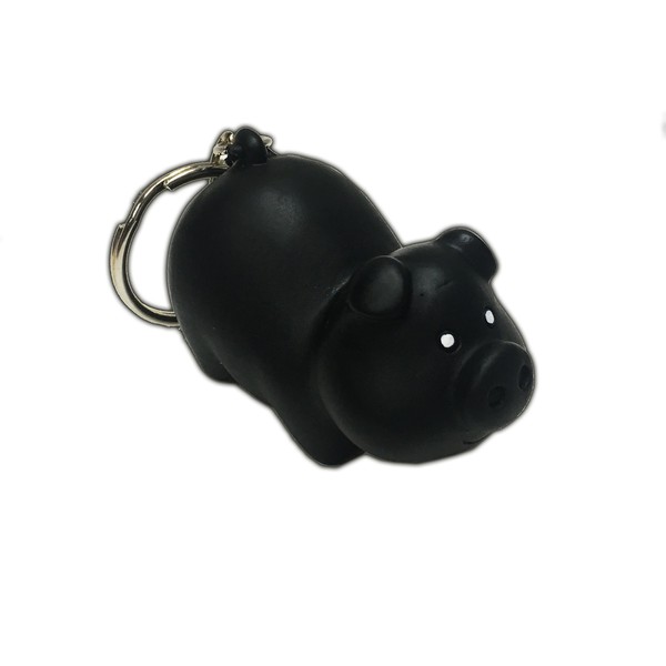 Poopoo Piggie Fun Key Chain Squeeze Me an Poo size 2 inches (Black)