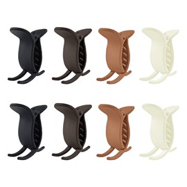 8 Pieces Small Matte Hair Claw Clips Hair Clips Fine Hair Clips Short Plastic Hair Claws Inner Teeth Hair Clips Ponytail Holder Hair Clips