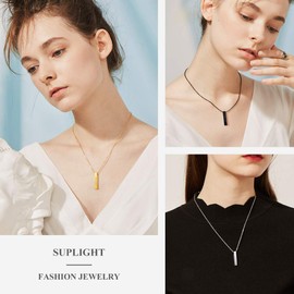 Black Bar Keepsake Necklace for Ashes Memorial Urn Jewelry for Loss of Loved One Rectangle Cremation Necklace for Men