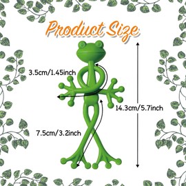 4 pcs Frog Plant Stand, Multipurpose Green Frog Plant Supports Steady Cartoon Plant Branches Tie Down, Frog Plant Holder for Potted Plants, Plant propagation buddy Cute Frog Flower Pot Hugger Plant Climbing Fixture Clips Perfect for Indoor Outdoor Garden Decoration and Gifts.
