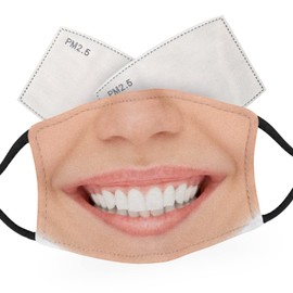 McMug - Smiling Female Face - Adult Face Masks - 2 Filters Included