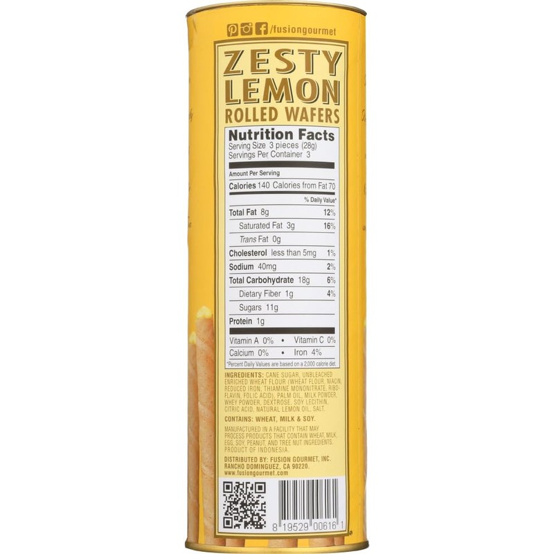 Dolcetto Lemon Rolled Wafers 3 Oz. (Pack of 12)