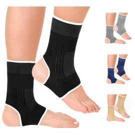 MASIOR Ankle Support Compression Sleeve for Men & Women | Running, Sports, Ligament Damage, Sprained Ankle, Achilles Tendonitis, Plantar Fasciitis | Foot Brace, Ankle Support for Football