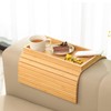 GEHE Sofa Arm Tray Bamboo Sofa Tray Table for Couch,