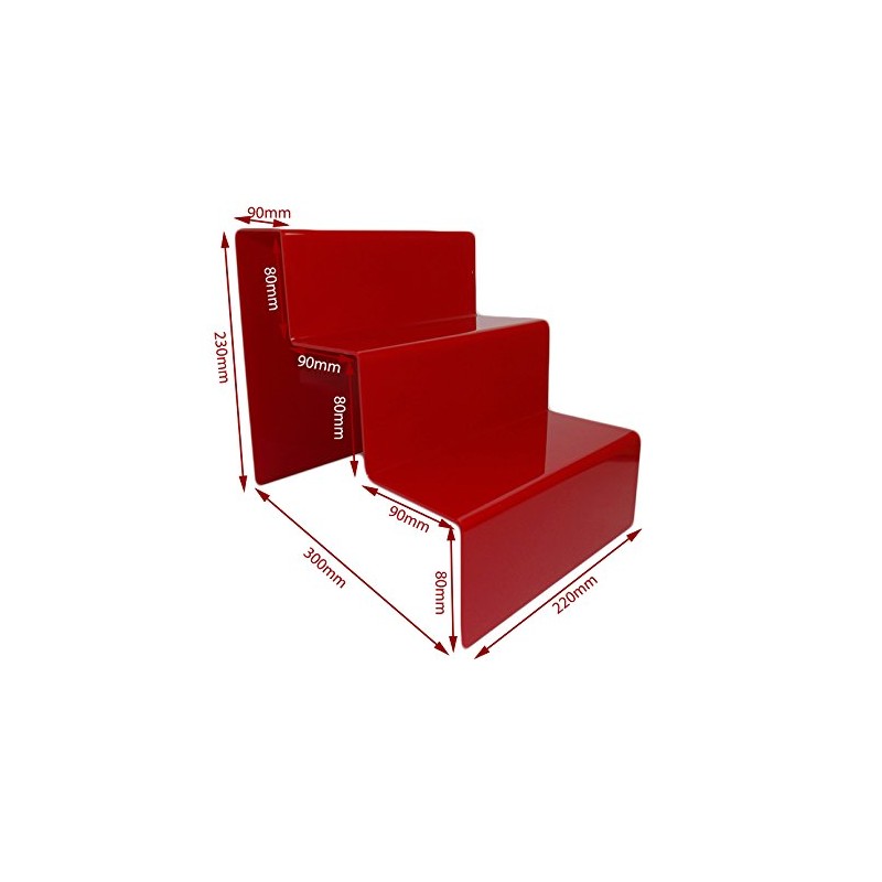 Clear, Black and Red X-Large Acrylic 3 Step Counter Display