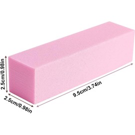 Professional 10 Pcs Nail Buffer Blocks - 120 Grit Nail Sanding Blocks for Natural & Acrylic Nails - Pink Manicure/Pedicure Tools for Salon & Home Gel Nails Care