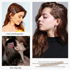 24 Pcs No Bend Hair Clips Duckbill Hair Clips Square Hair Clips Metal Matte No Crease Hair Barrette for Makeup Hairstyle Accessories for Women Girls Cute Hair Barrettes (Rainbow Color)