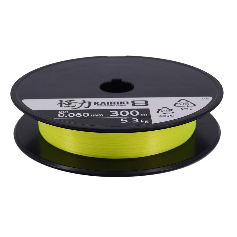 Line Kairiki 8, 300 m, 0.28 mm, 29.3 kg, Yellow