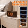Wooden Digital Alarm Clocks with wireless charging for Bedrooms LED