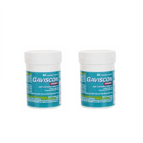 A2Z STORE Gaviscon Advance Chewable Peppermint 60 Tablets Pack Of 2