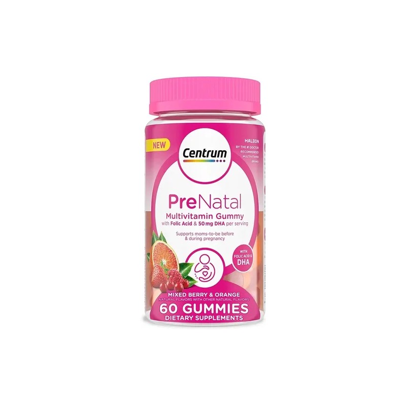 Centrum Multi Vitaminas Prenatal Ácido Fólico Dha Gomitas Sabor Frutos