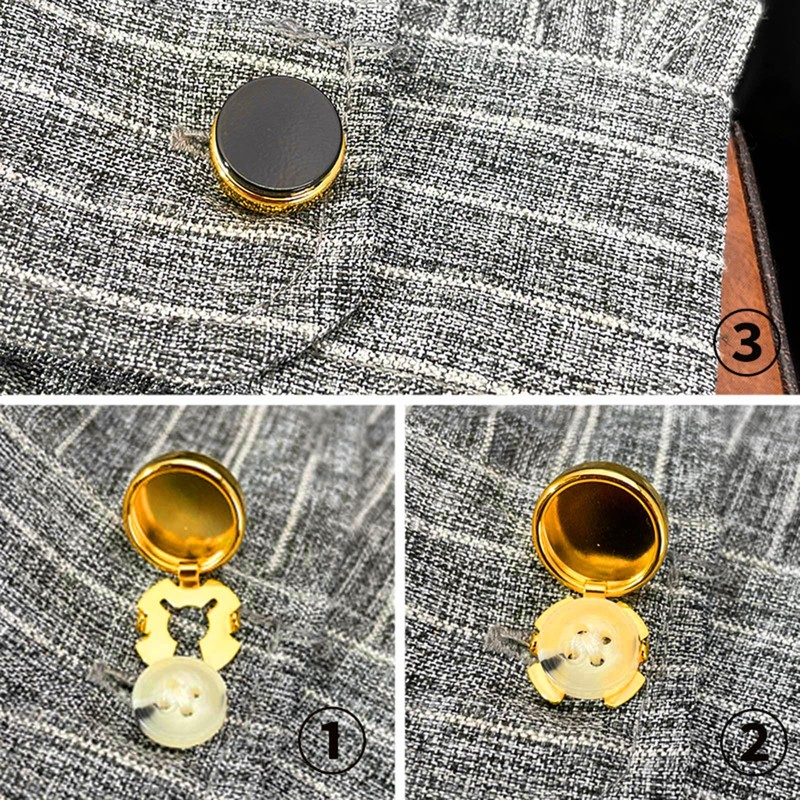 BOGEEL 10 Pieces Brass Round Cuff Button Cover Cuff Links