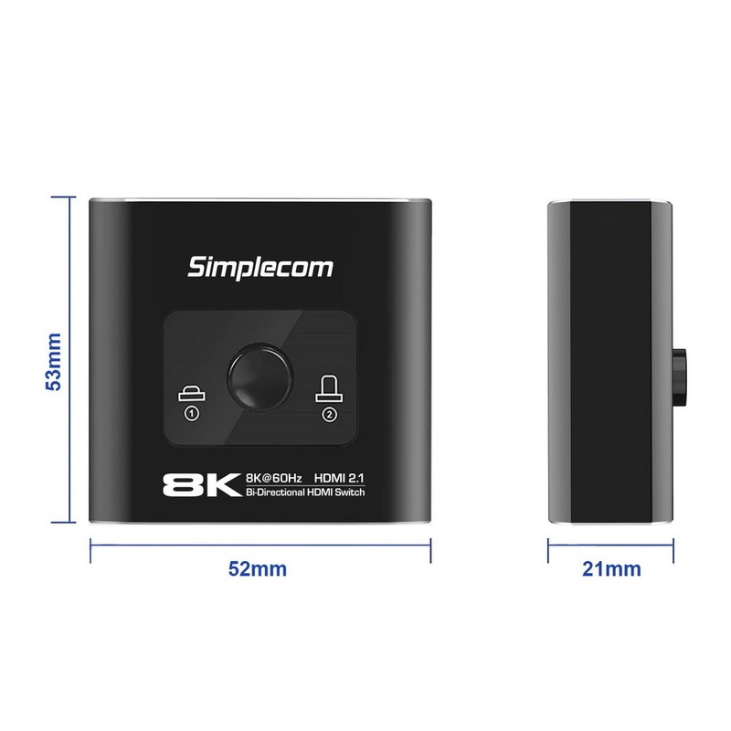 Simplecom CM302v2 8K 60Hz Bi-Directional 2 Way HDMI 2.1 Switch
