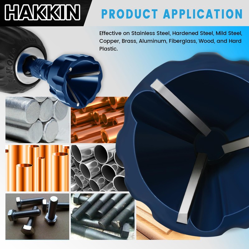 Hakkin 2Pcs Tungsten Carbide Deburring External Chamfer Tool 1/8"-3/4"(3mm-20mm), Deburring