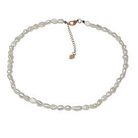 Handmade Women's Girls Edelstein Perlen Halskette Choker 6mm Runde Perlen - Natürliche Edelsteine Healing Crystal Beaded Jewellery | Geschenkideen für Frauen, Mädchen (Weiße Perle)