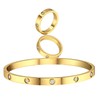 KARCCI Gold Bracelets Gold Rings Stainless Steel Bracelet Cubic Zirconia